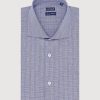 Abbigliamento Spada Roma | Camicia In Cotone Principe Di Galles Azzurro