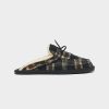 Scarpe Spada Roma | Pantofola In Tessuto Fantasia Tartan Brown