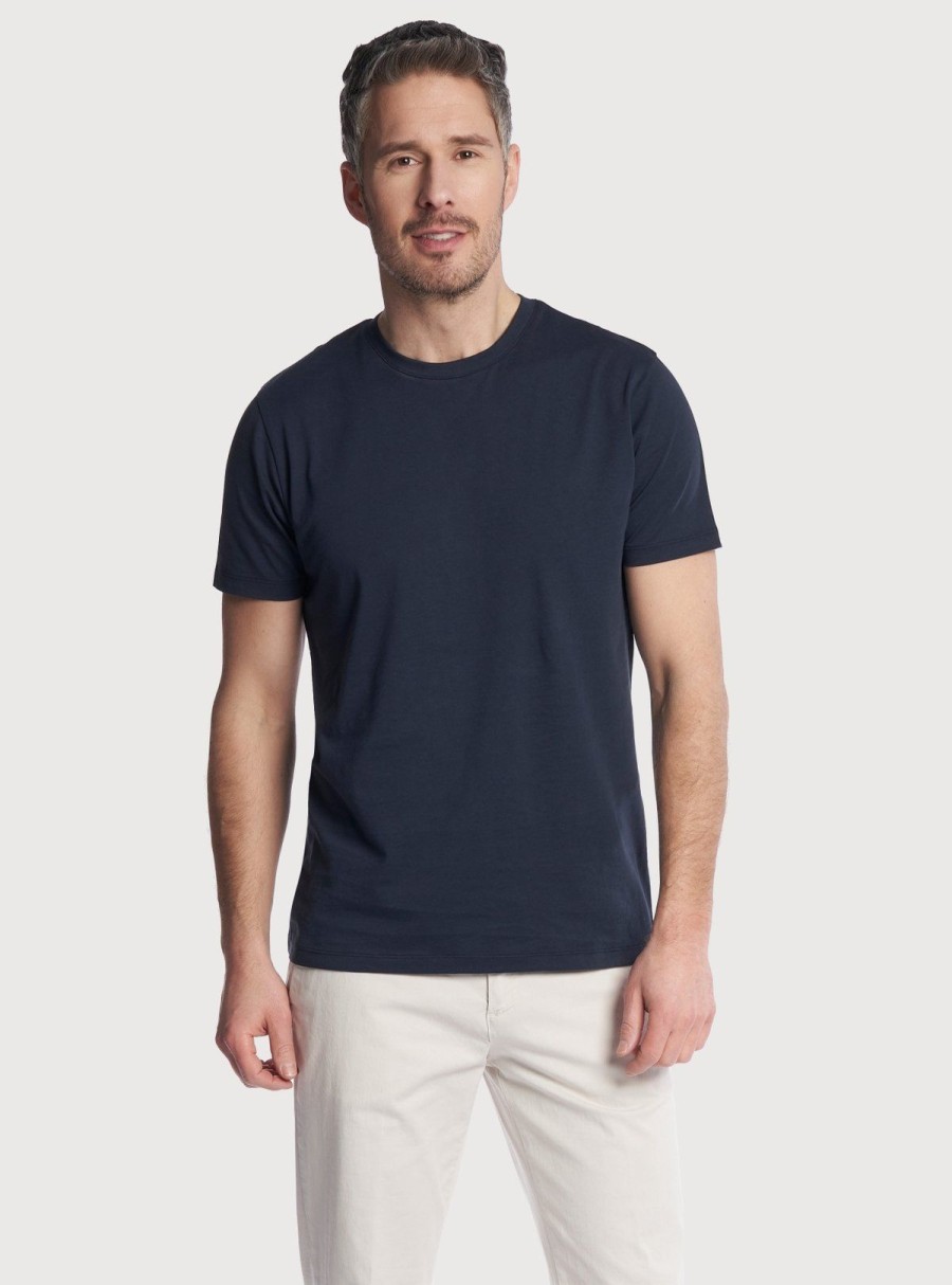 Abbigliamento Spada Roma | T-Shirt In Cotone Tinta Unita Dark Blue